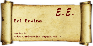 Erl Ervina névjegykártya